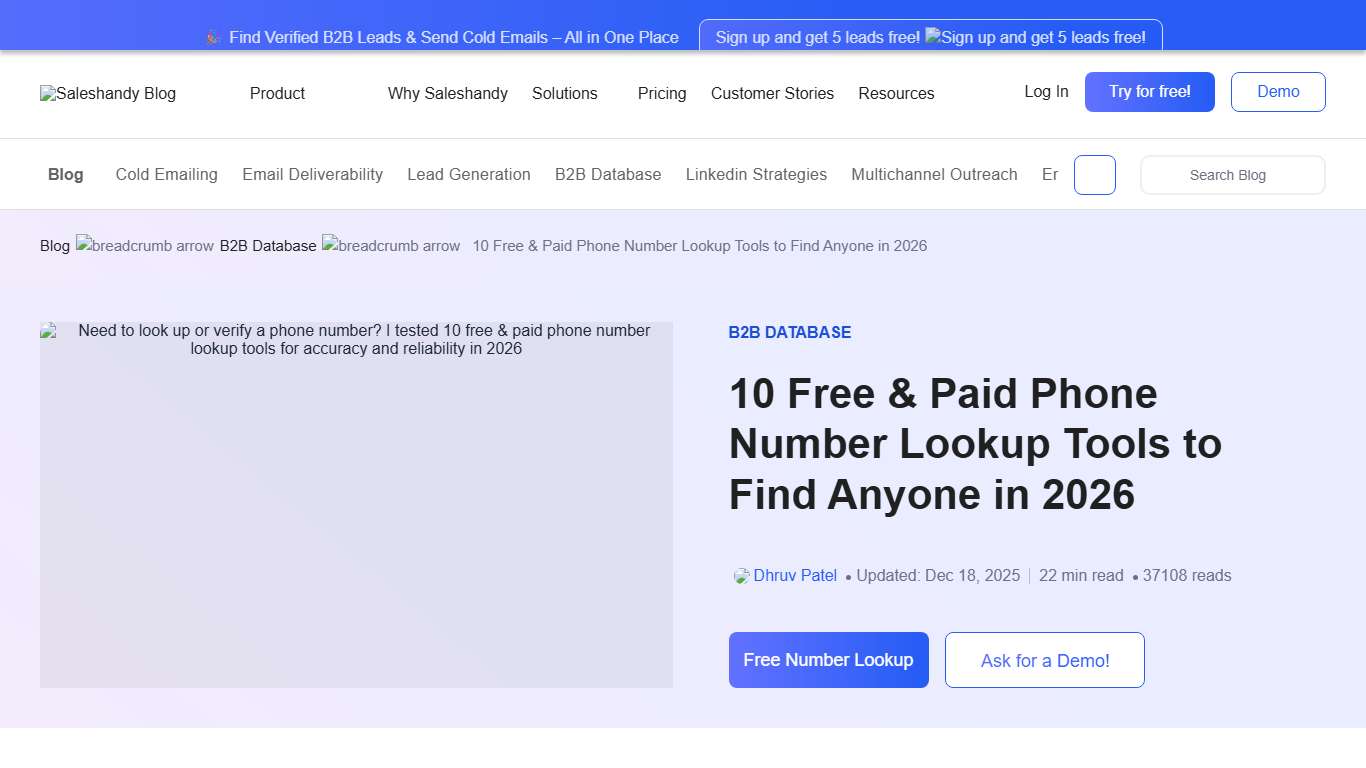 Phone Number Lookup: 10 Free & Paid Tools to Verify Numbers in 2026